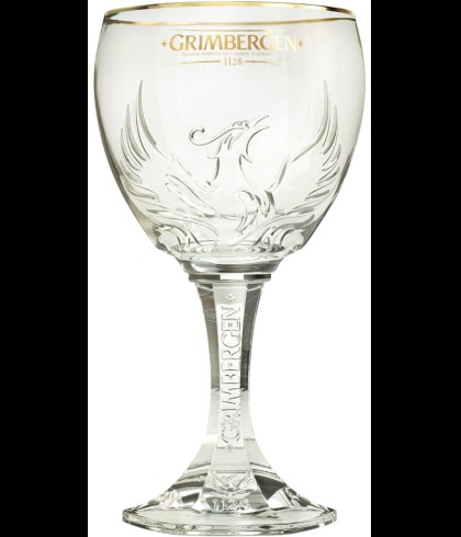 Groot Grimbergen glas van 50 centiliter, bierglas op voorraad bij slijterij t Bockje in Bathmen