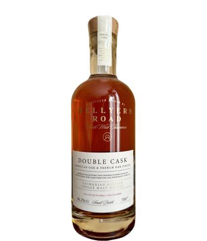 Fles Hellyers Road Double Cask, single malt whisky, op voorraad bij slijterij t Bockje in Bathmen