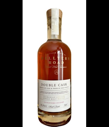 Fles Hellyers Road Double Cask, single malt whisky, op voorraad bij slijterij t Bockje in Bathmen