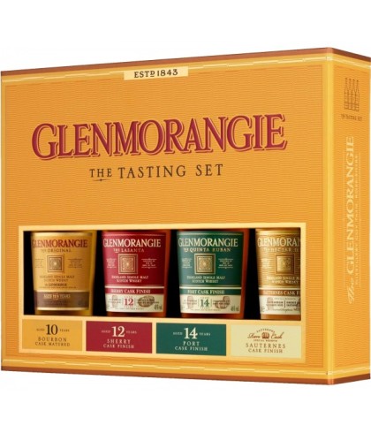 Fles Glenmorangie Taster 4-Pack, single malt whisky, op voorraad bij slijterij t Bockje in Bathmen