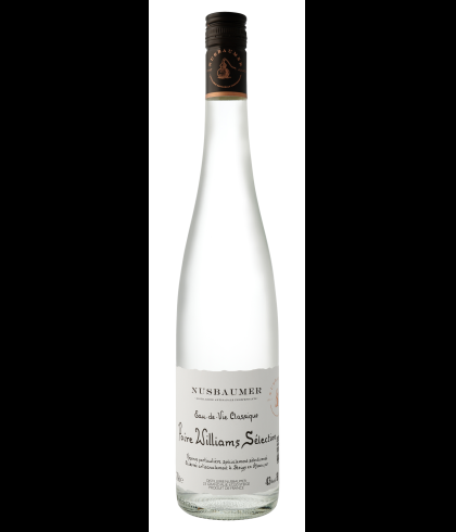 Fles Nusbaumer Poire Williams Sélection, eau de vie van peer, bij slijterij t Bockje in Bathmen