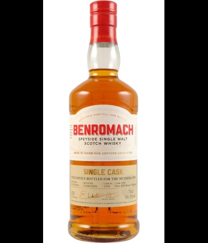Fles Benromach 2016 Single Cask #1554, whisky, bij slijterij ’t Bockje in Bathmen