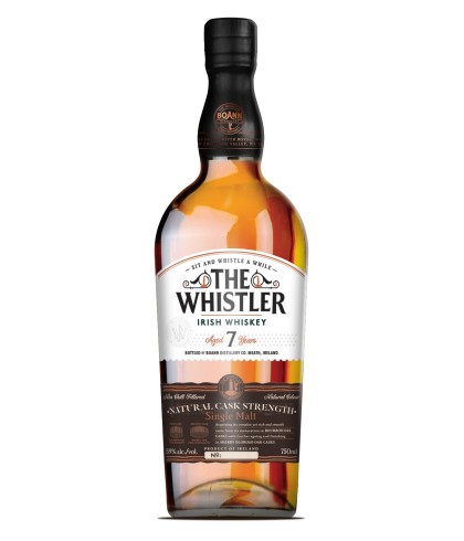 Fles The Whistler Cask Strength 7 Years Single Malt, Ierse whiskey van Boann in de Boyne Valley, op voorraad bij slijterij t Bockje in Bathmen