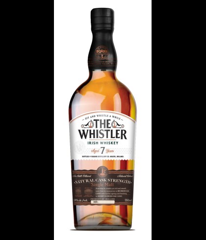 Fles The Whistler Cask Strength 7 Years Single Malt, Ierse whiskey van Boann in de Boyne Valley, op voorraad bij slijterij t Bockje in Bathmen