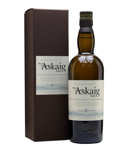 Fles Port Askaig 8 Years Old, Islay single malt whisky, op voorraad bij slijterij t Bockje in Bathmen