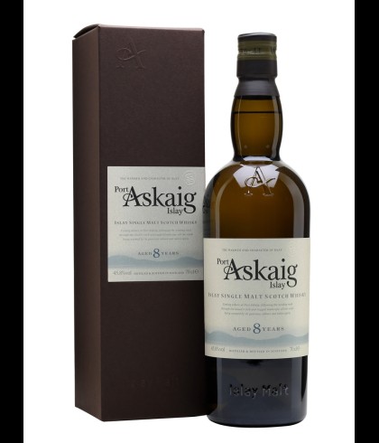 Fles Port Askaig 8 Years Old, Islay single malt whisky, op voorraad bij slijterij t Bockje in Bathmen