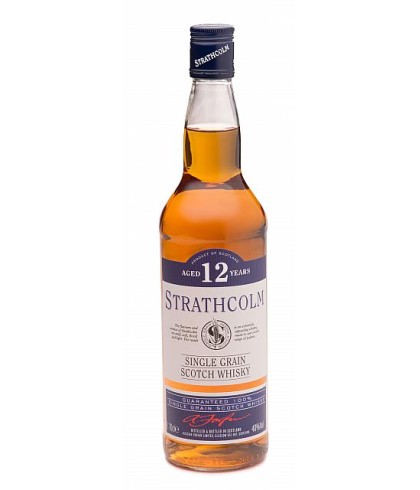 Fles Strathcolm Single Grain Scotch Whisky 12 Years, whisky, op voorraad bij slijterij t Bockje in Bathmen