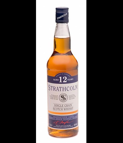 Fles Strathcolm Single Grain Scotch Whisky 12 Years, whisky, op voorraad bij slijterij t Bockje in Bathmen