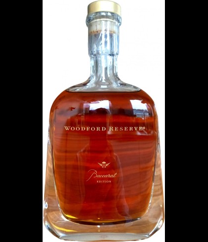 Fles Woodford Reserve Baccarat Edition, Amerikaanse whiskey uit Kentucky, op voorraad bij slijterij t Bockje in Bathmen