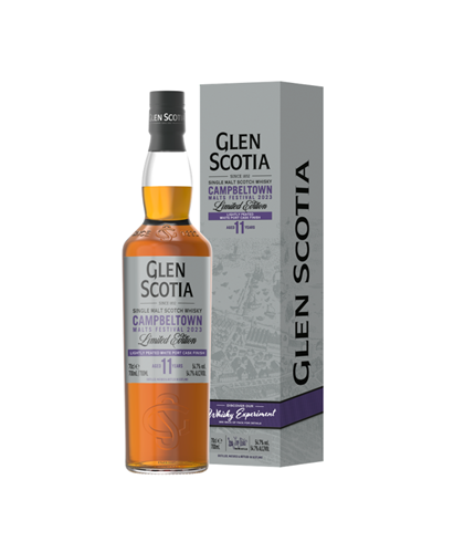 Fles Glen Scotia Festival Edition White Port Cask Finish, single malt whisky, op voorraad bij slijterij t Bockje in Bathmen