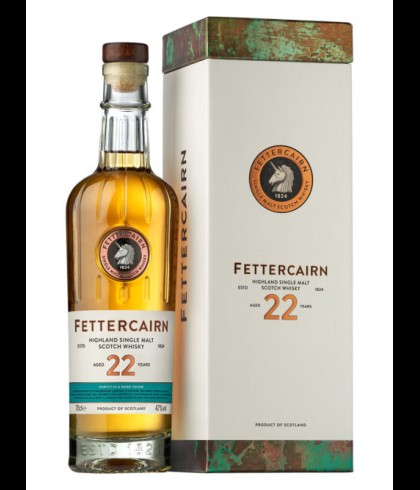 Fles Fettercairn 22 Years Old, single malt whisky, op voorraad bij slijterij t Bockje in Bathmen