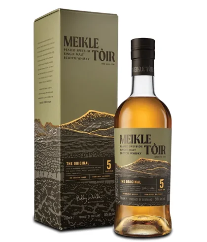 Fles Meikle Toir The Original 5 Years Old, geturfde Schotse Speyside single malt, op voorraad bij slijterij ’t Bockje in Bathmen
