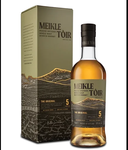 Fles Meikle Toir The Original 5 Years Old, geturfde Schotse Speyside single malt, op voorraad bij slijterij t Bockje in Bathmen