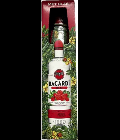 Bacardi Razz + orgineel Bacardi Glas On Pack
