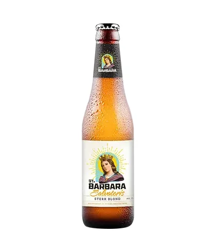 Fles St. Barbara Salvatoris, bier, bij slijterij t Bockje in Bathmen