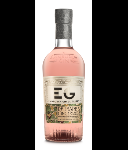 Fles Edinburgh Gin Rhubarb & Ginger Liqueur, gin, op voorraad bij slijterij t Bockje in Bathmen