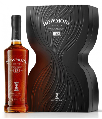 Fles Bowmore 27 Years Old Timeless Series, single malt whisky, op voorraad bij slijterij t Bockje in Bathmen