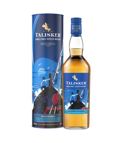 Fles Talisker The Wild Explorador Special Release, single malt whisky van het eiland Skye, op voorraad bij slijterij t Bockje in Bathmen