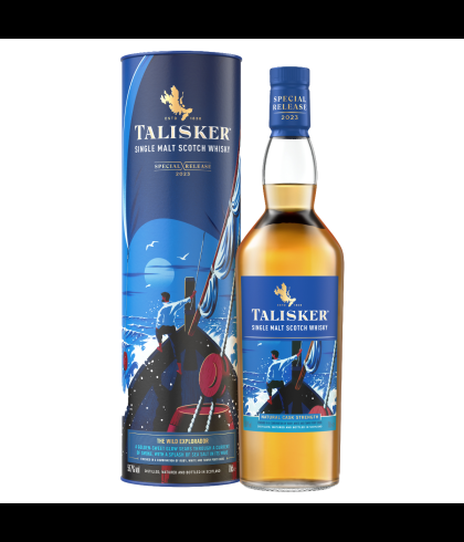 Fles Talisker The Wild Explorador Special Release, single malt whisky van het eiland Skye, op voorraad bij slijterij t Bockje in Bathmen