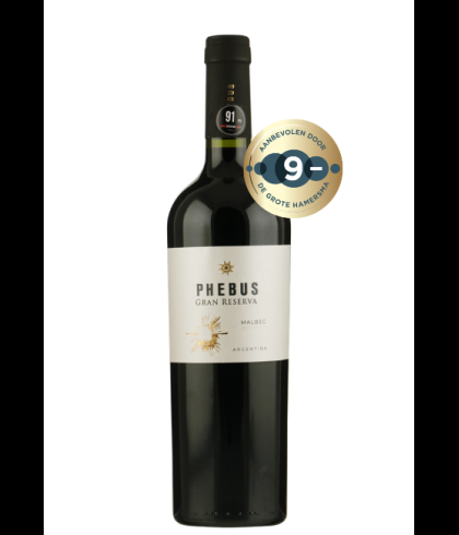 Fles Phebus Gran Reservado Malbec Mendoza, wijn, op voorraad bij slijterij t Bockje in Bathmen