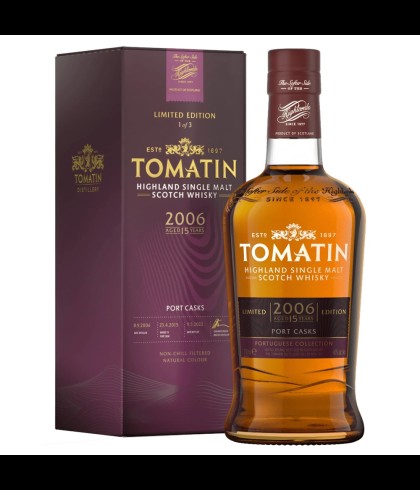 Fles Tomatin Portuguese Collection Port Edition, Highland single malt whisky, op voorraad bij slijterij t Bockje in Bathmen