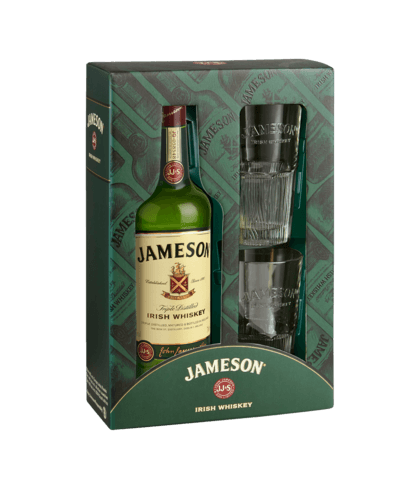 Geschenk Jameson Irish Whiskey 0,7 (gift pack), bij slijterij ’t Bockje in Bathmen
