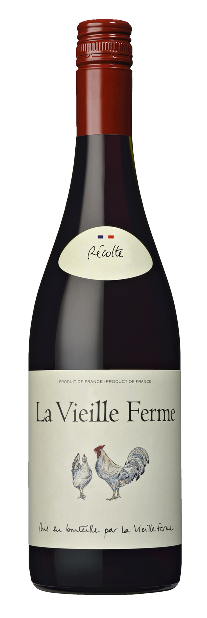 Fles La Vieille Ferme Rouge, wijn, op voorraad bij slijterij ’t Bockje in Bathmen