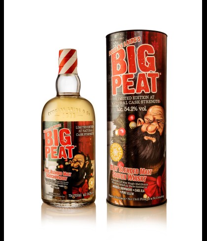 Fles Big Peat Christmas Edition 2022, single malt whisky, op voorraad bij slijterij t Bockje in Bathmen