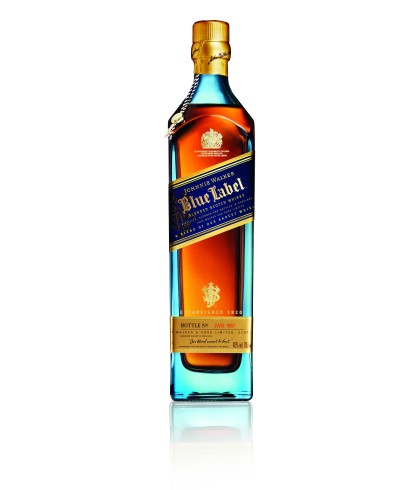 Fles blended Scotch van Johnnie Walker, op voorraad bij slijterij t Bockje in Bathmen