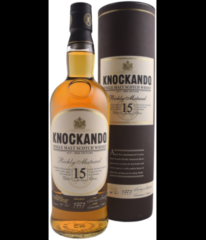 Fles Speyside single malt van Knockando, op voorraad bij slijterij t Bockje in Bathmen