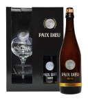 Fles Brasserie Caulier Paix Dieu Triple Giftbox, bier, op voorraad bij slijterij ’t Bockje in Bathmen
