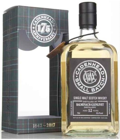 Fles Cadenhead Balmenach-Glenlivet 12 years old, whisky, op voorraad bij slijterij ’t Bockje in Bathmen