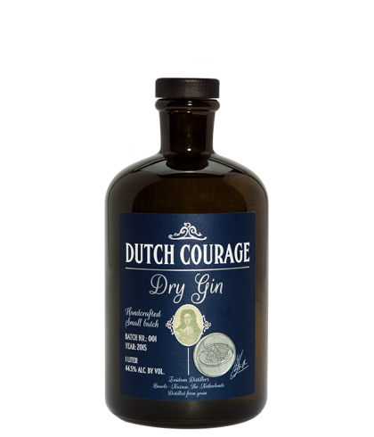 Fles Zuidam Dutch Courage Dry Gin, gin, op voorraad bij slijterij ’t Bockje in Bathmen