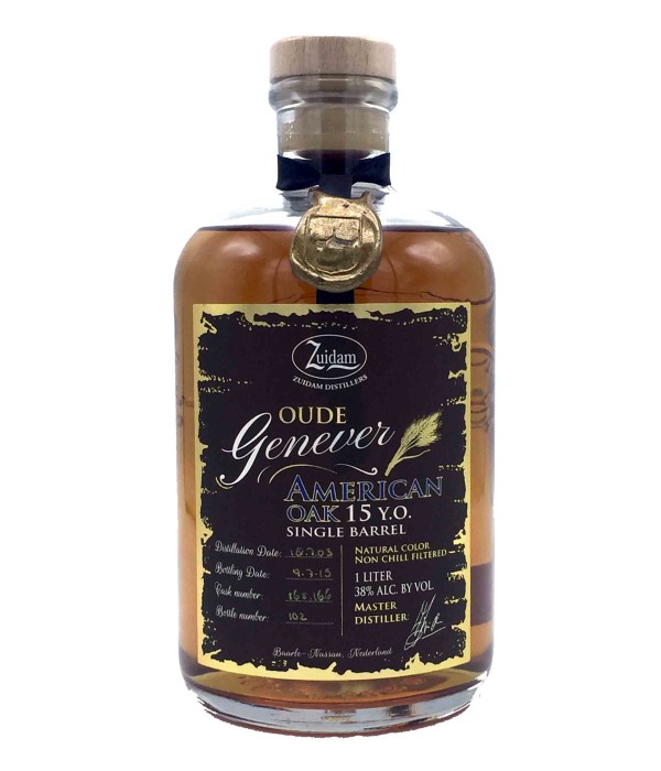 Zuidam Oude Genever American Oak 15 Years Old Single Barrel bij t Bockje in Bathmen