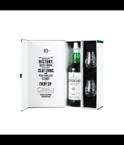Geschenk Laphroaig 10 Years Old Geschenkverpakking, bij slijterij ’t Bockje in Bathmen
