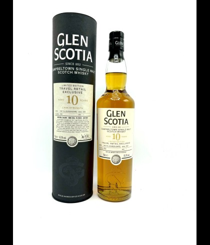Fles Glen Scotia 10 Years Old Travel Retail Exclusive, single malt whisky, op voorraad bij slijterij t Bockje in Bathmen