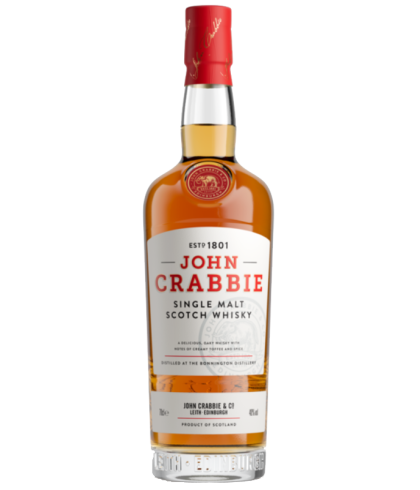 Fles John Crabbie Virgin Oak Casks Matured, whisky, op voorraad bij slijterij ’t Bockje in Bathmen