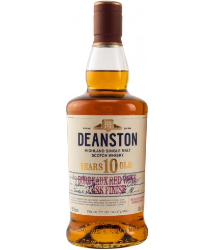 Fles Deanston 10 Years Old Bordeaux Red Wine Cask, single malt whisky, op voorraad bij slijterij t Bockje in Bathmen