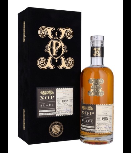 Fles XOP Xtra Old Particular Black Series Port Ellen 1982 #15460, whisky uit een gesloten distilleerderij, bij slijterij t Bockje in Bathmen