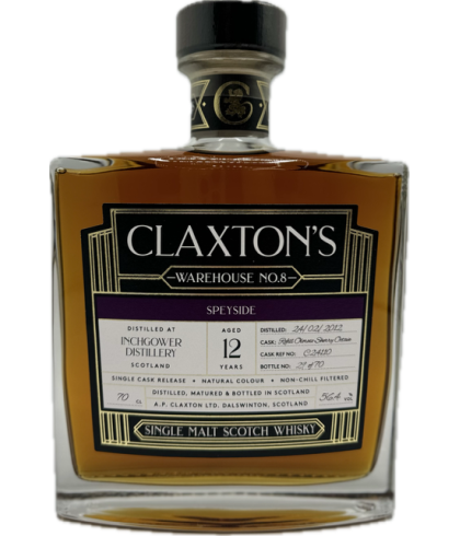 Fles Warehouse No.8 Inchgower 12 Years Old 2012, single malt whisky, op voorraad bij slijterij t Bockje in Bathmen