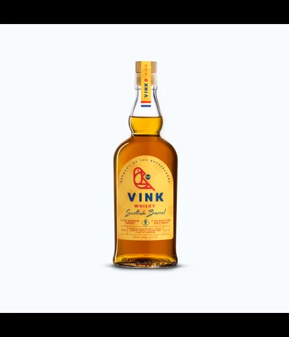 Fles Vink Scottish Barrel 5 Years Old, whisky, op voorraad bij slijterij t Bockje in Bathmen