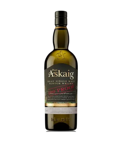 Fles Port Askaig 100 Proof, Islay single malt whisky, op voorraad bij slijterij t Bockje in Bathmen
