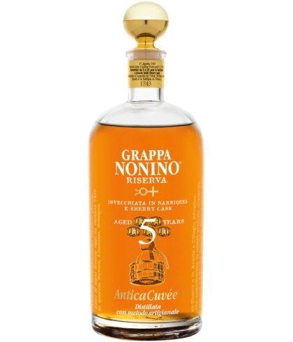 Grappa Nonino Grappa Riserva Antica Cuvée 5Y van Nonino, bij slijterij ’t Bockje in Bathmen