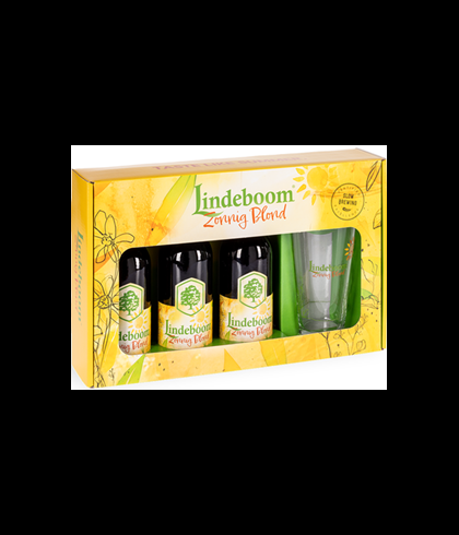 Fles Lindeboom Zonnig Blond Geschenkverpakking, bier van Lindeboom, bij slijterij t Bockje in Bathmen
