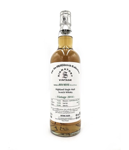 Fles Signatory Un-Chillfiltered Ben Nevis 2014, single malt whisky, op voorraad bij slijterij t Bockje in Bathmen