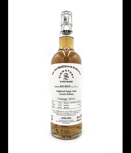 Fles Signatory Un-Chillfiltered Ben Nevis 2014, single malt whisky, op voorraad bij slijterij t Bockje in Bathmen