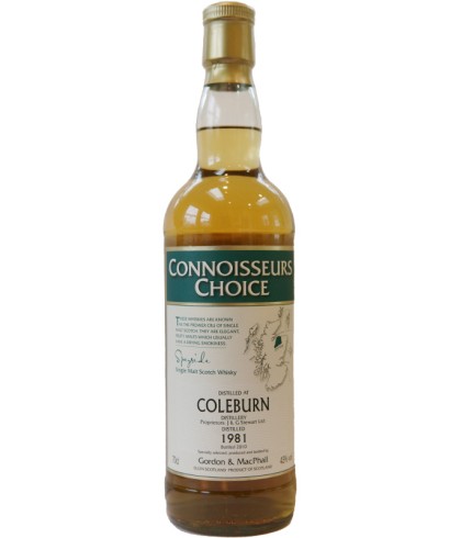 Fles Coleburn 1981 27Y, whisky uit een gesloten distilleerderij, bij slijterij t Bockje in Bathmen