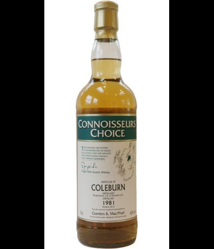 Fles Coleburn 1981 27Y, whisky uit een gesloten distilleerderij, bij slijterij t Bockje in Bathmen