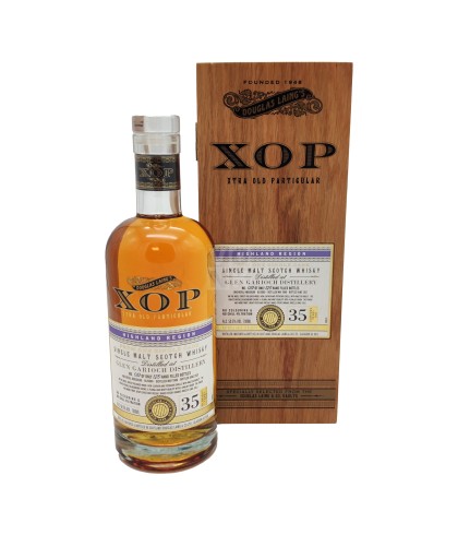 Fles XOP Glen Garioch 35 Years Old 1986, Schotse whisky uit de XOP-reeks van Douglas Laing, op voorraad bij slijterij t Bockje in Bathmen