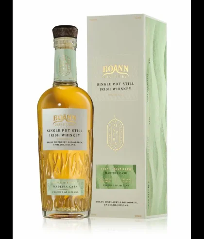 Fles Boann Single Pot Still Madeira Cask, single malt whisky, op voorraad bij slijterij t Bockje in Bathmen